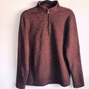 Van Heusen 1/4 ZIP Cadet Collar L/S Pullover, Cranberry, SZ S, NWOT Soft Fleece